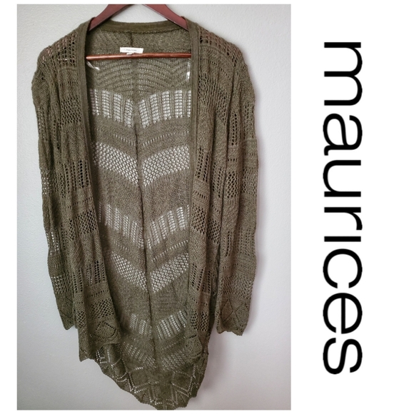 Maurices Sweaters - Maurices Open Knit Long Cardigan